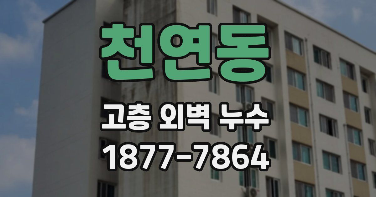 천연동 고층 외벽 누수