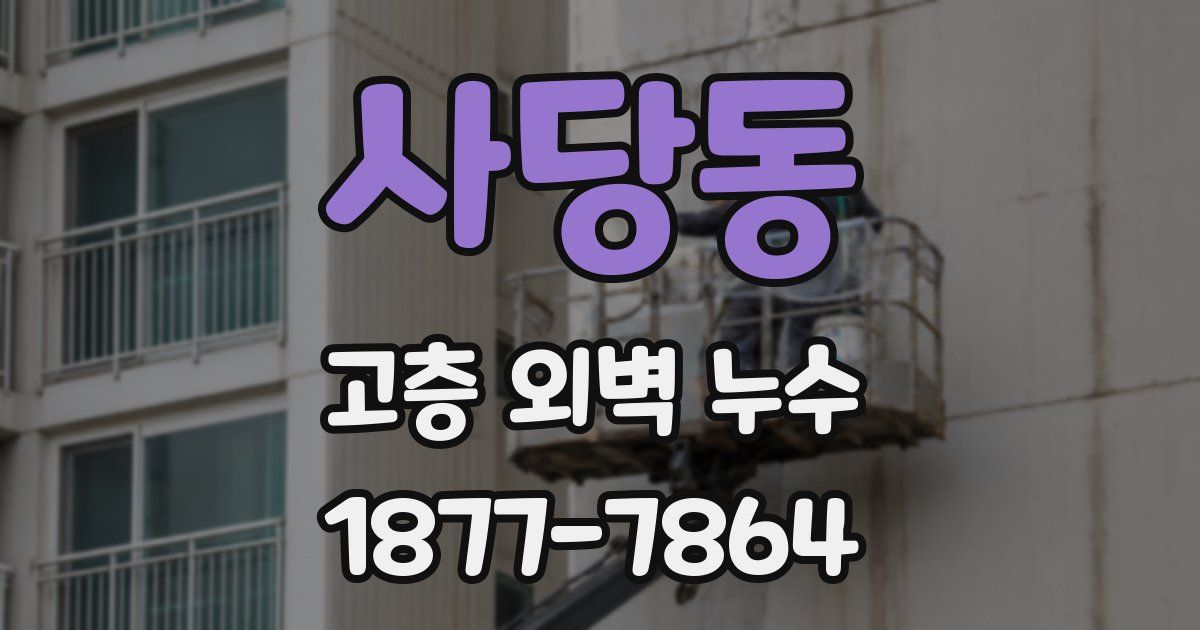 사당동 고층 외벽 누수