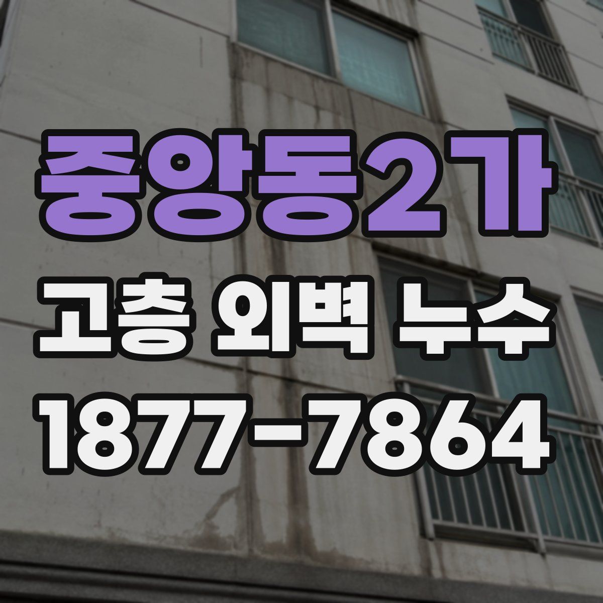 중앙동2가 고층 외벽 누수