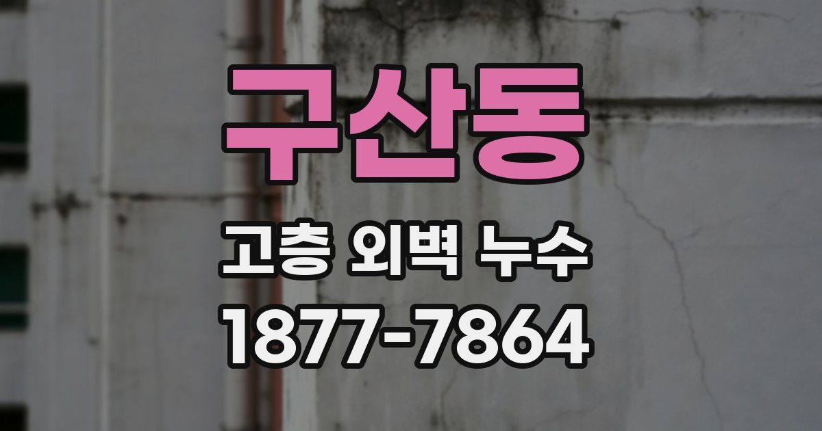 구산동 고층 외벽 누수