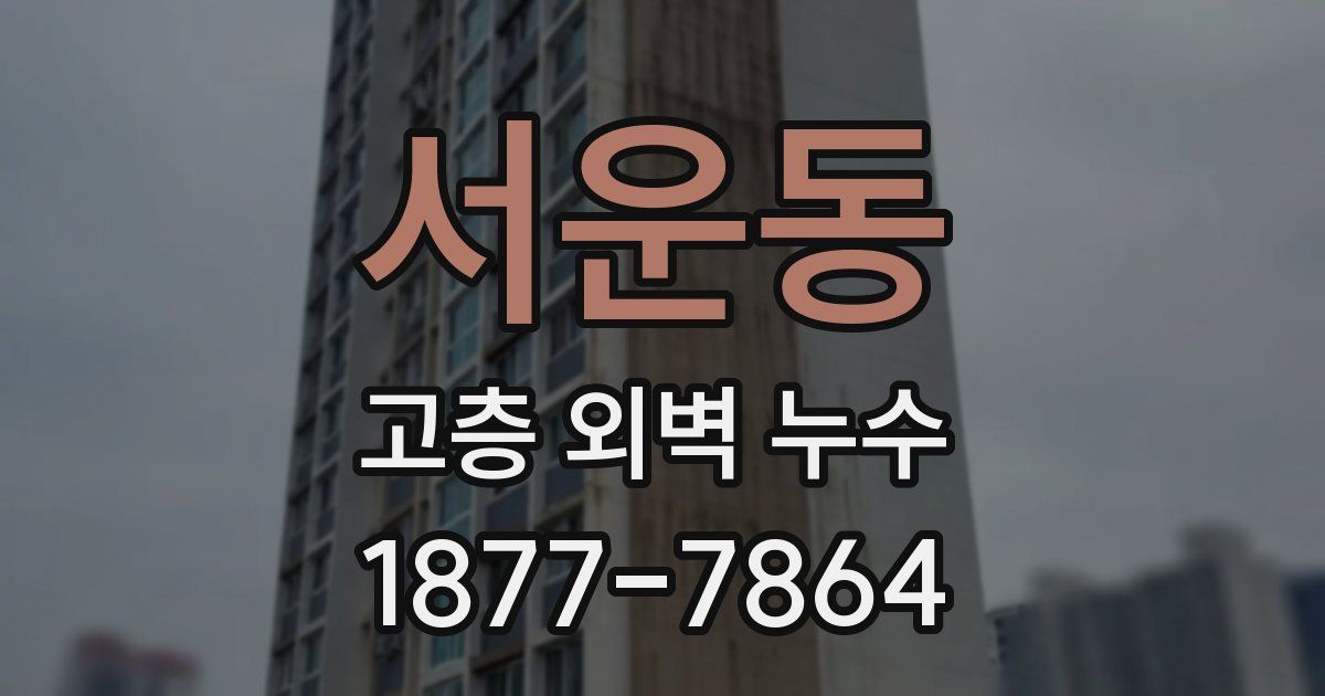 서운동 고층 외벽 누수