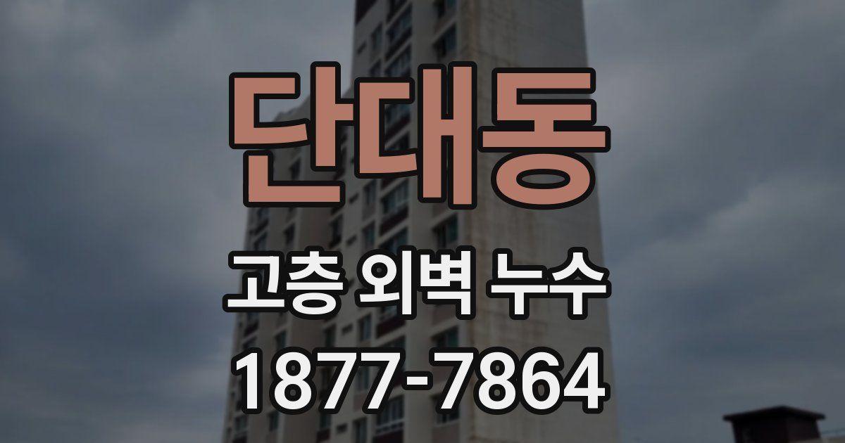 단대동 고층 외벽 누수