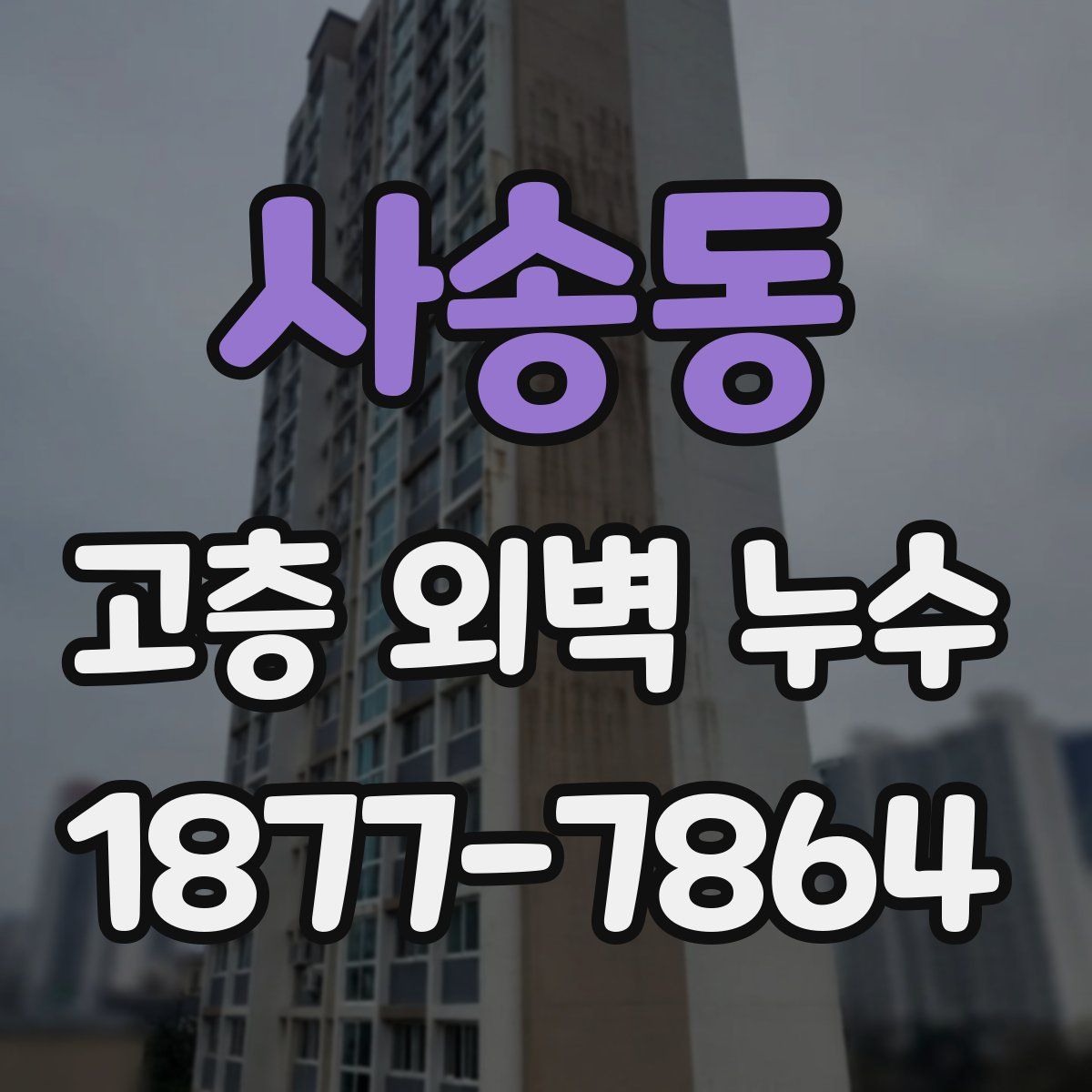 사송동 고층 외벽 누수