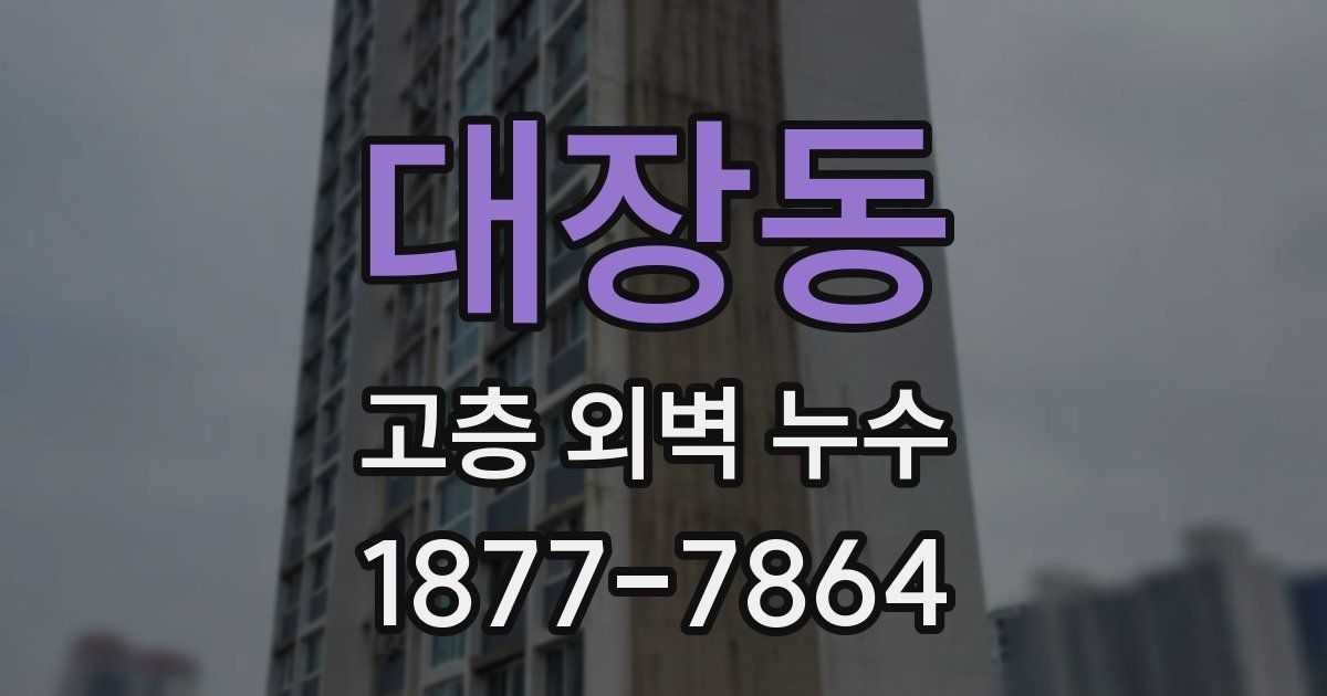 대장동 고층 외벽 누수