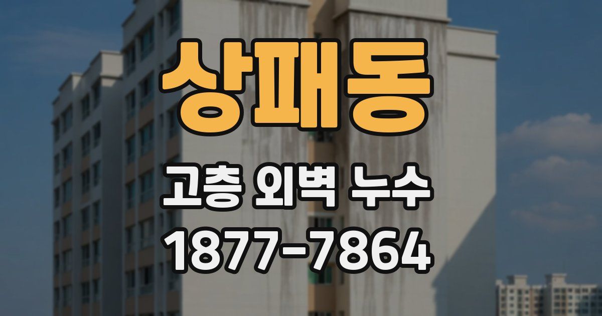 상패동 고층 외벽 누수