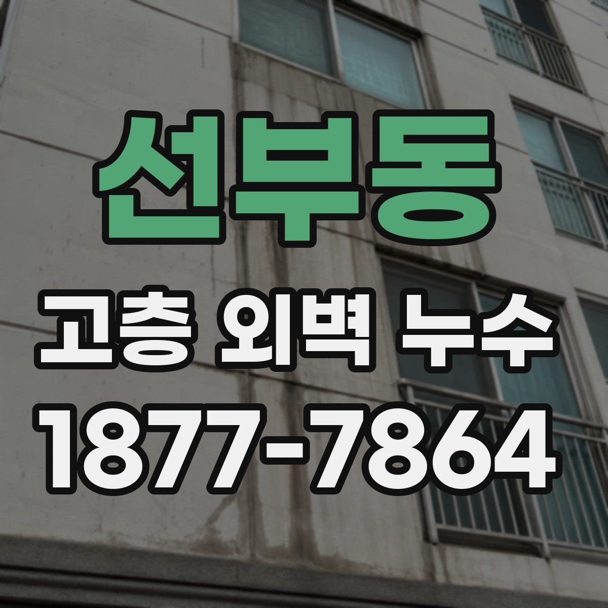 선부동 고층 외벽 누수