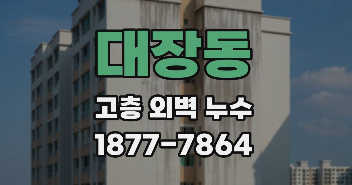 대장동 고층 외벽 누수