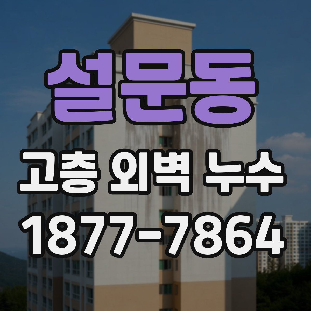 설문동 고층 외벽 누수