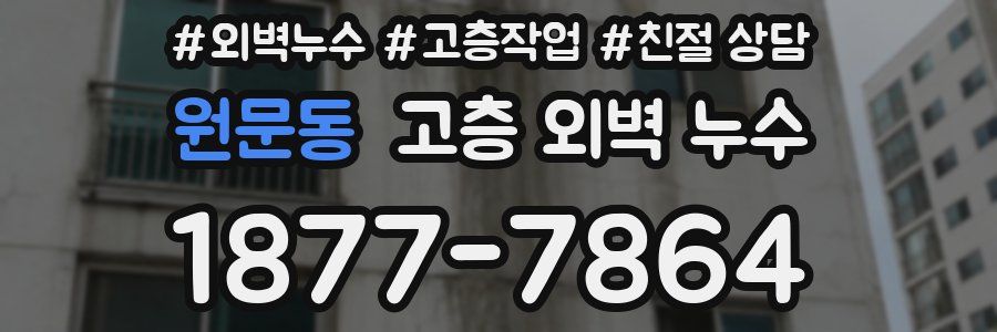 원문동 고층 외벽 누수