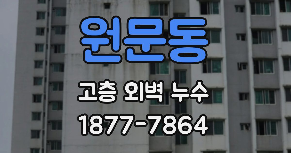 원문동 고층 외벽 누수