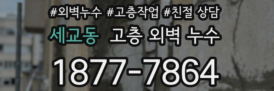 세교동 고층 외벽 누수