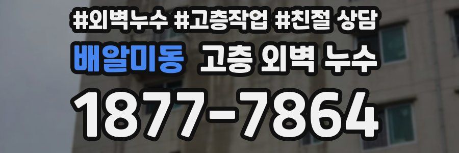 배알미동 고층 외벽 누수