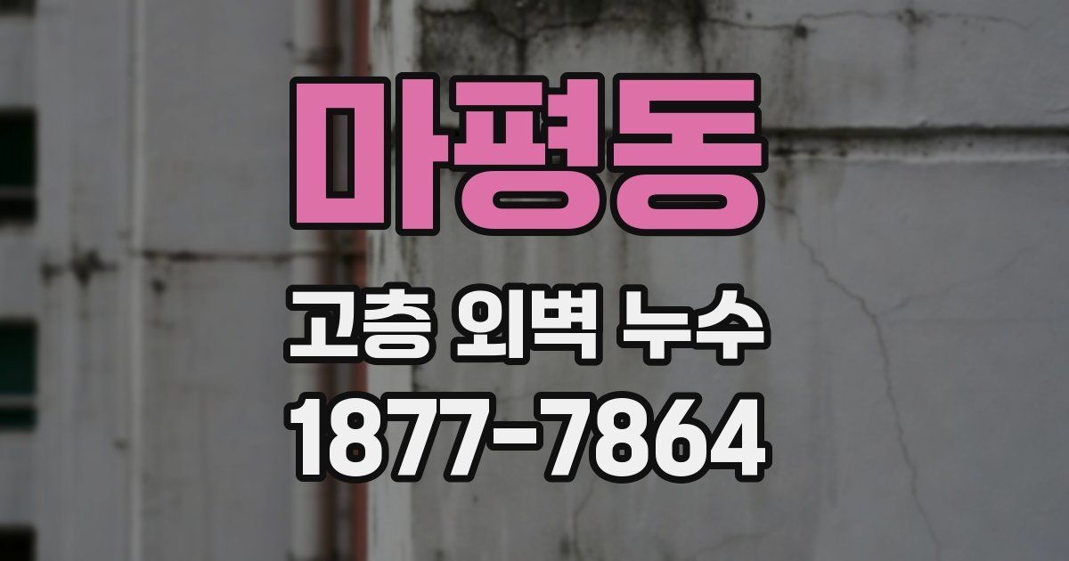 마평동 고층 외벽 누수