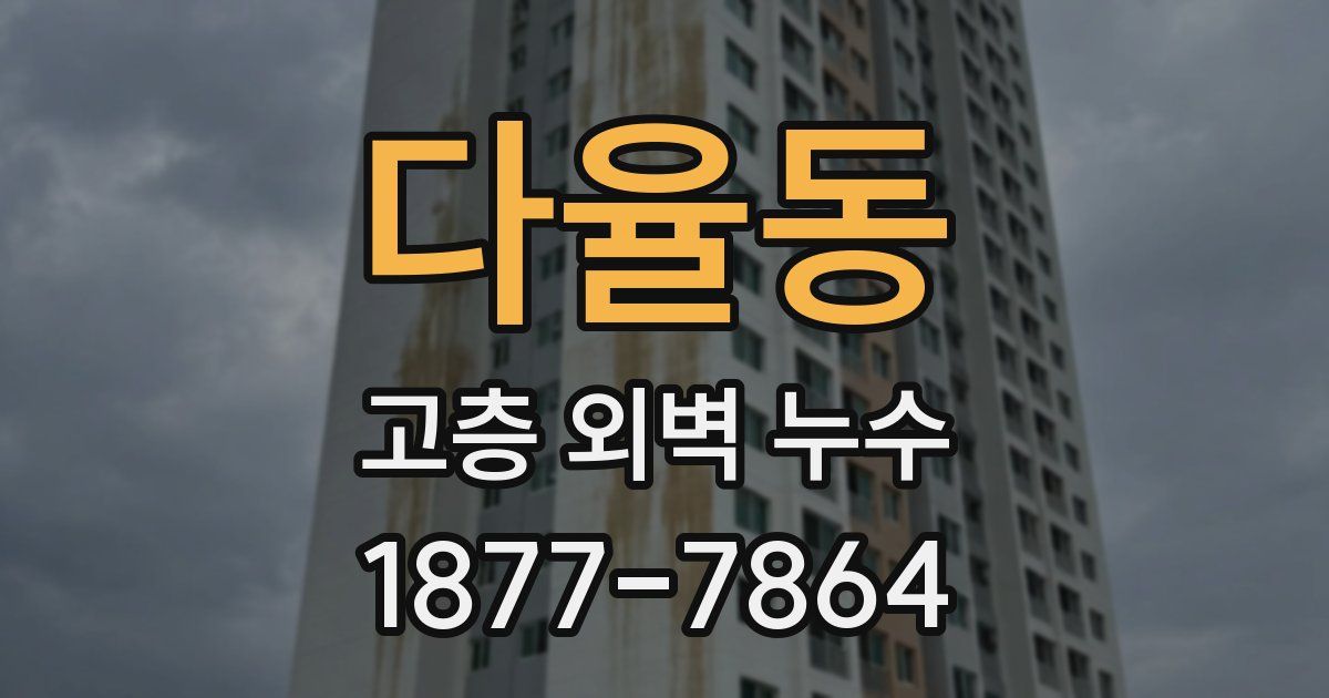 다율동 고층 외벽 누수
