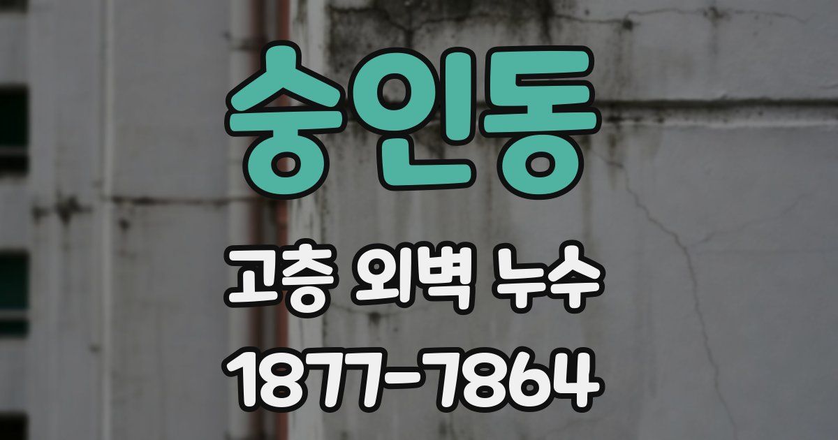 숭인동 고층 외벽 누수