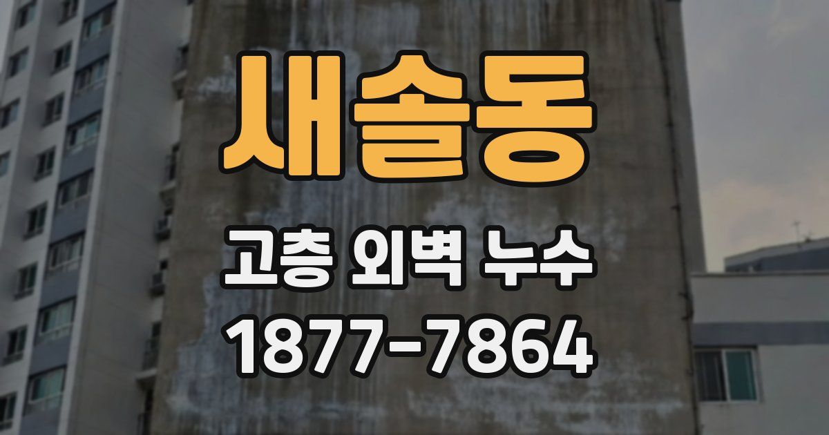 새솔동 고층 외벽 누수