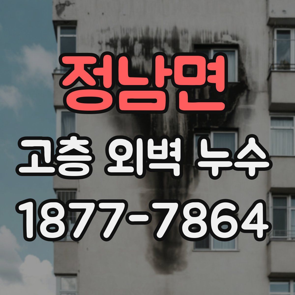 정남면 고층 외벽 누수