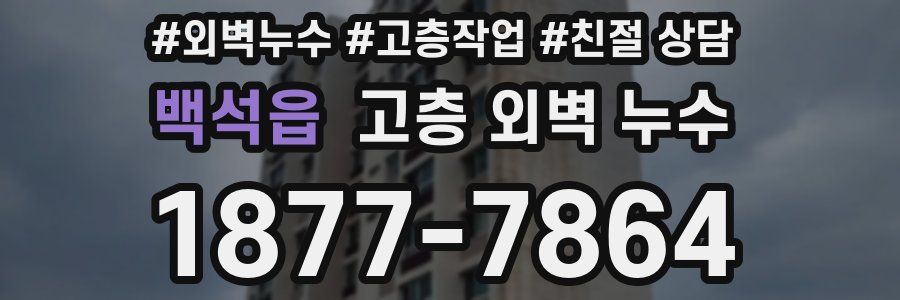 백석읍 고층 외벽 누수