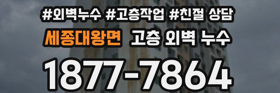 세종대왕면 고층 외벽 누수