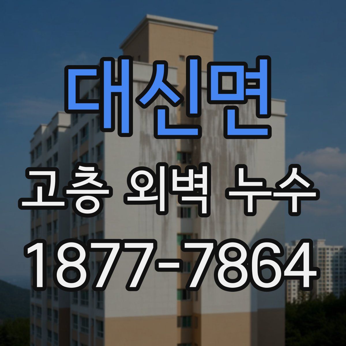 대신면 고층 외벽 누수