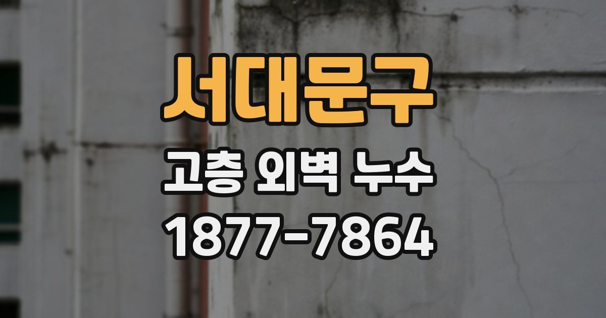 서대문구 고층 외벽 누수