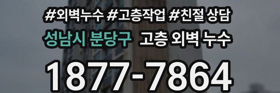 성남시 분당구 고층 외벽 누수