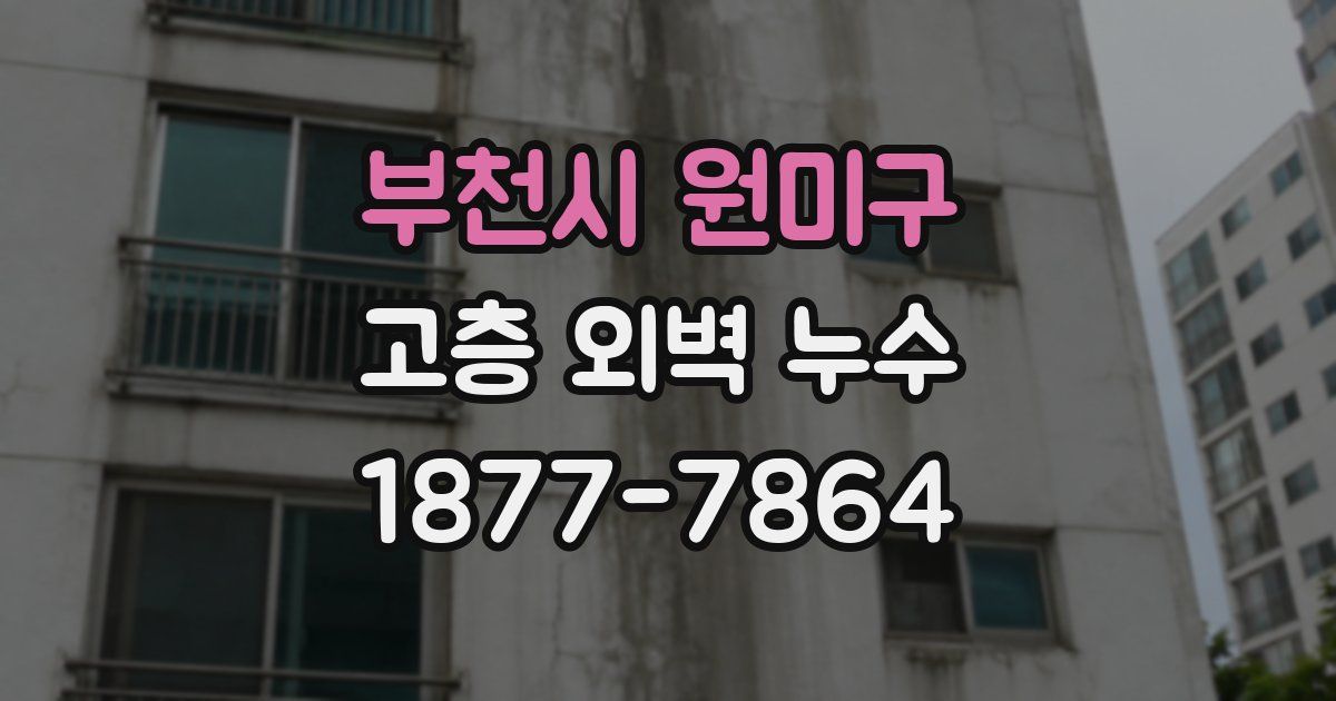 부천시 원미구 고층 외벽 누수