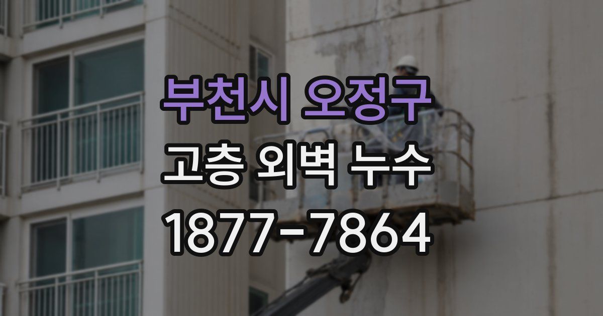 부천시 오정구 고층 외벽 누수
