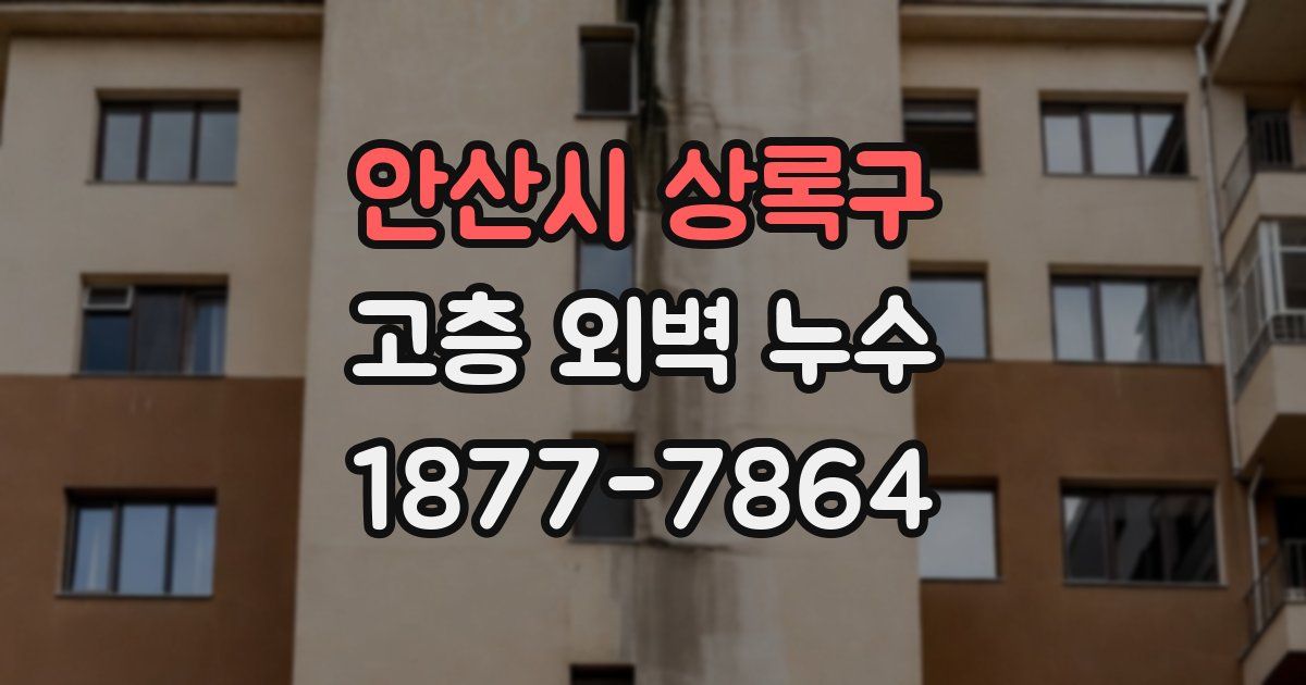 안산시 상록구 고층 외벽 누수