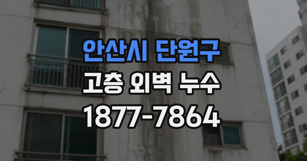 안산시 단원구 고층 외벽 누수