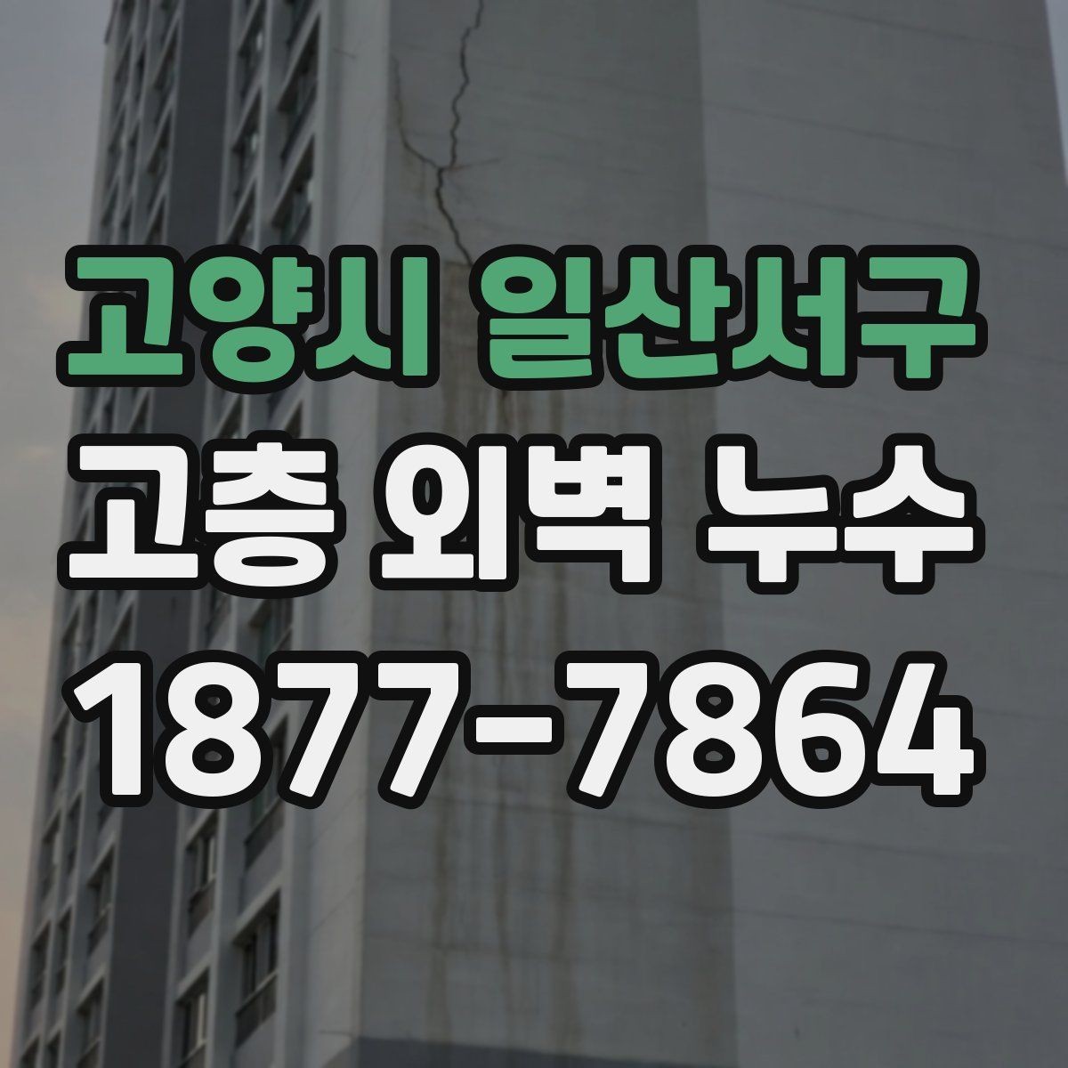 고양시 일산서구 고층 외벽 누수 방수 공법 선택 기준