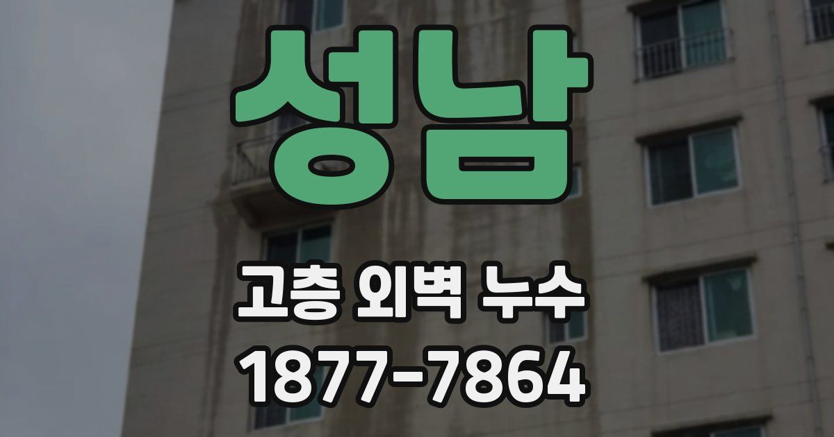 성남 고층 외벽 누수