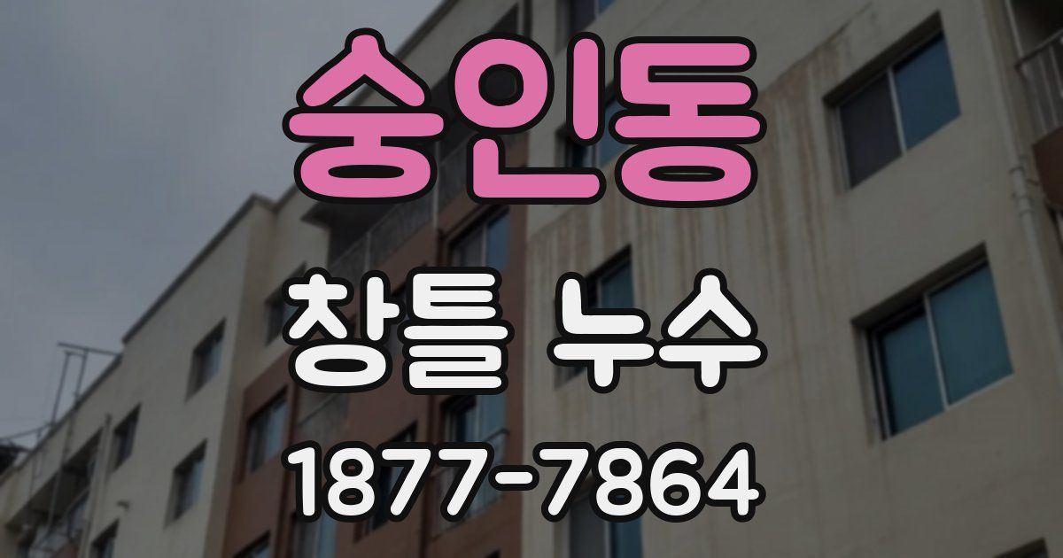숭인동 창틀 누수