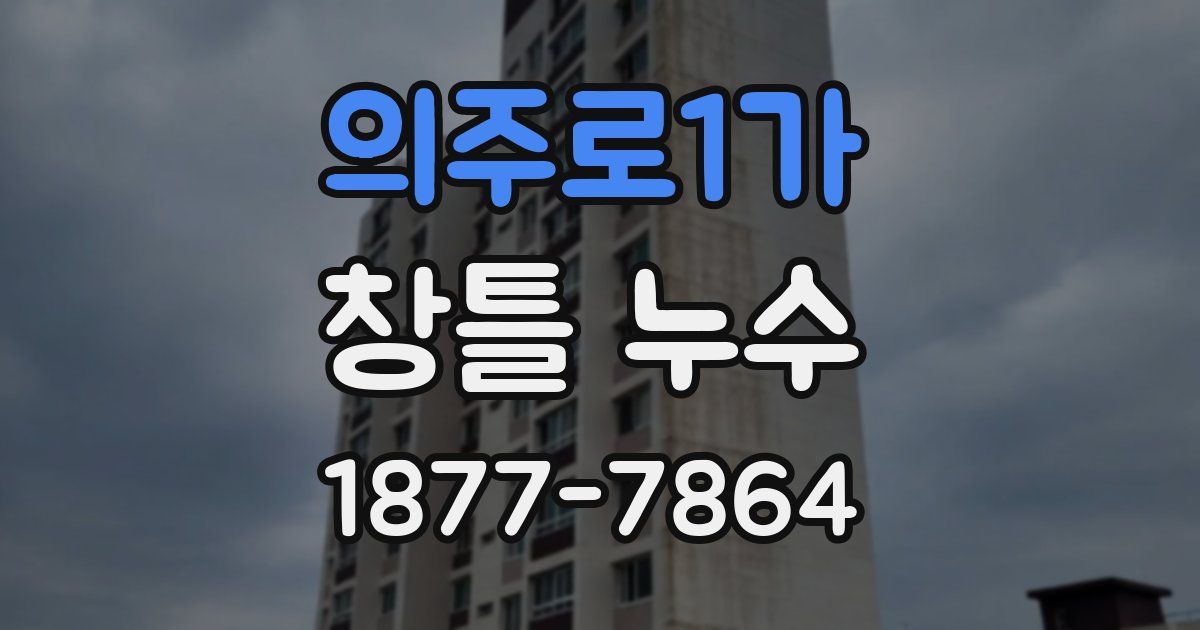 의주로1가 창틀 누수