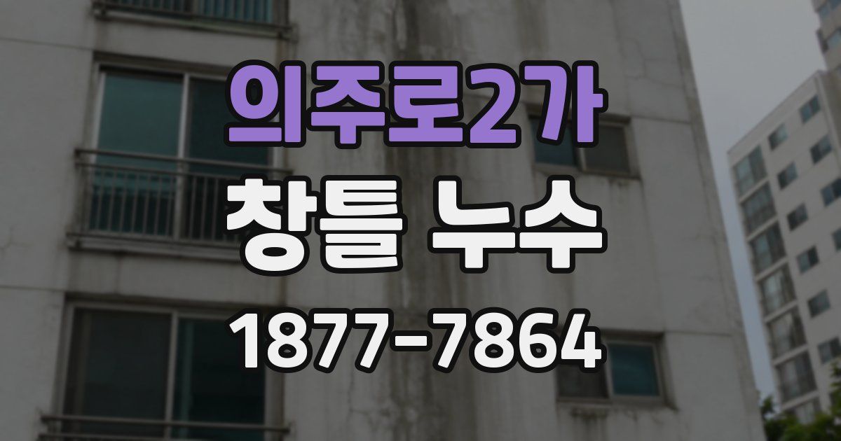 의주로2가 창틀 누수