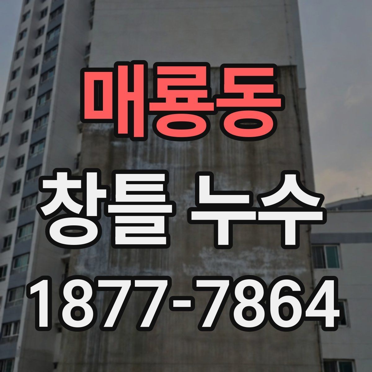 매룡동 창틀 누수 임시조치와 근본 보수의 차이