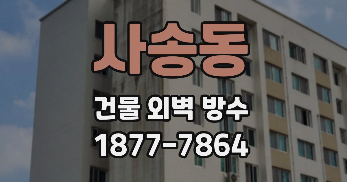 사송동 건물 외벽 방수