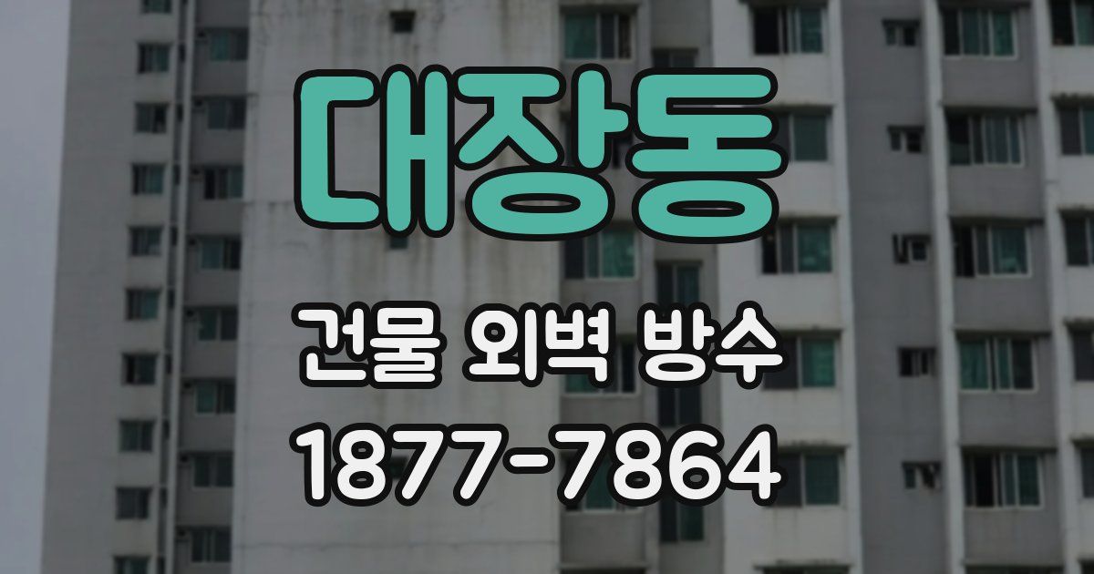 대장동 건물 외벽 방수
