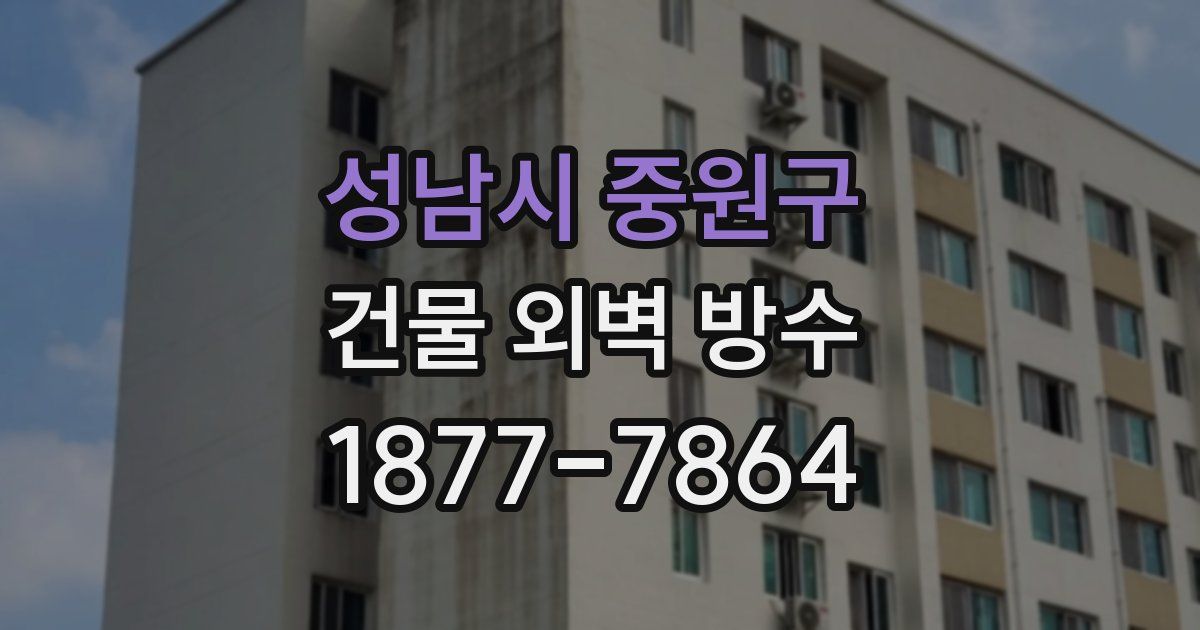 성남시 중원구 건물 외벽 방수