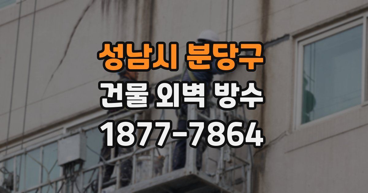 성남시 분당구 건물 외벽 방수