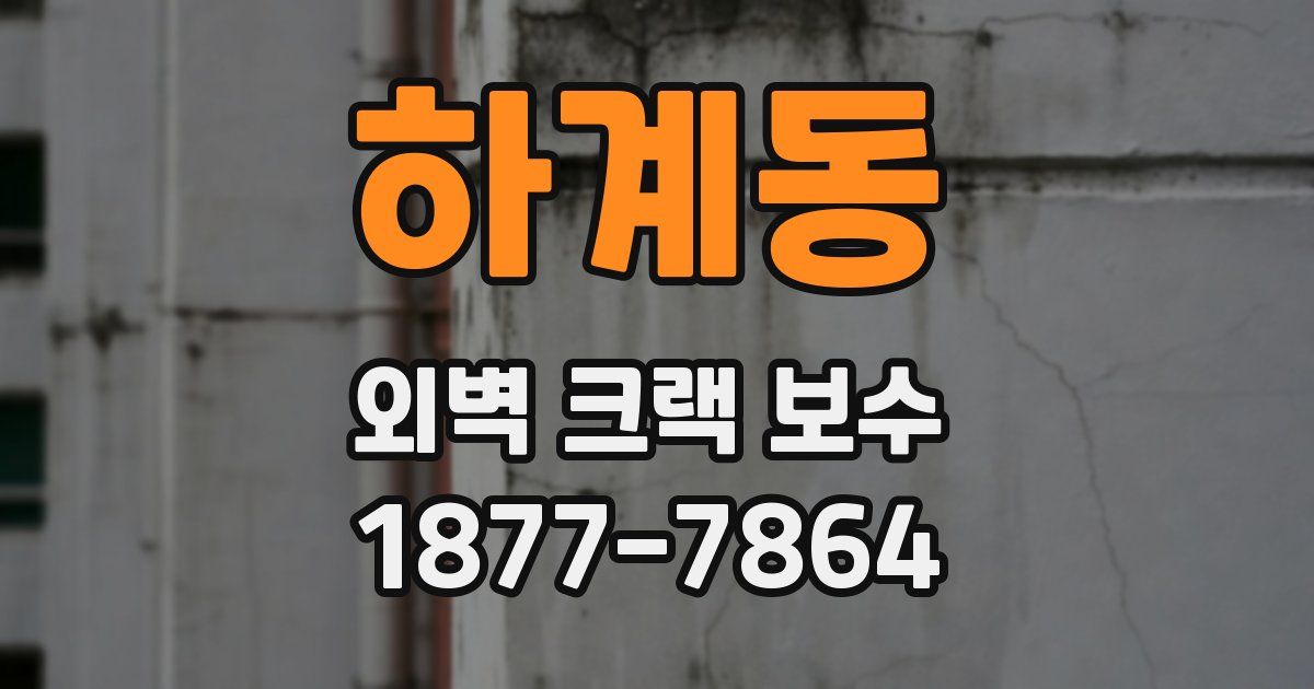 하계동 외벽 크랙 보수