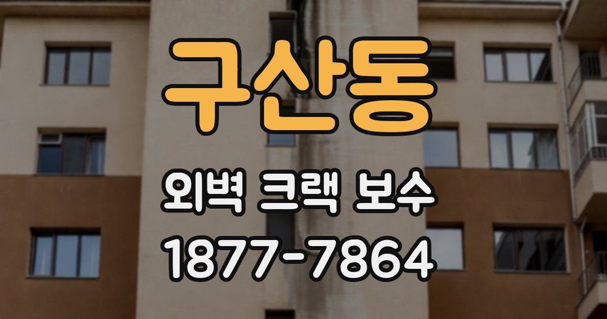 구산동 외벽 크랙 보수