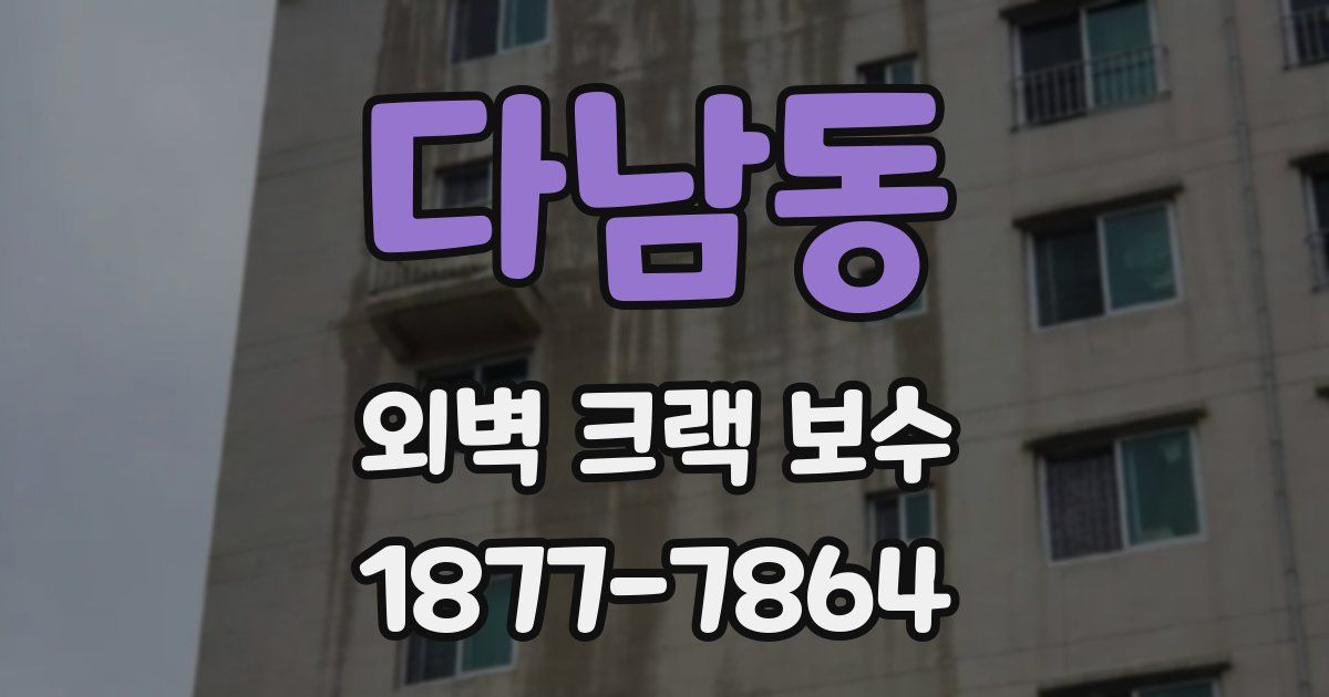 다남동 외벽 크랙 보수