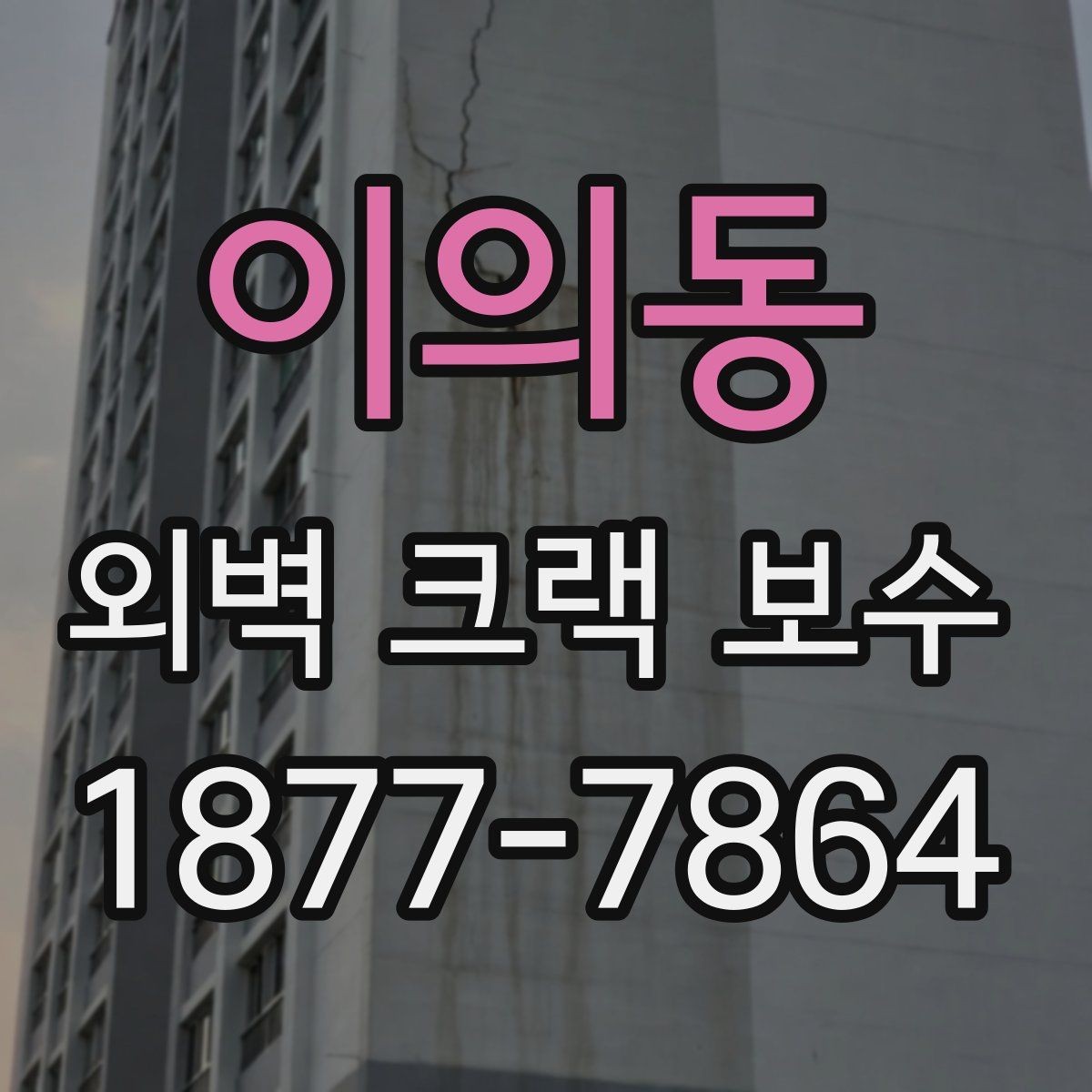 이의동 외벽 크랙 보수 시공 전 현장 살피기 과정