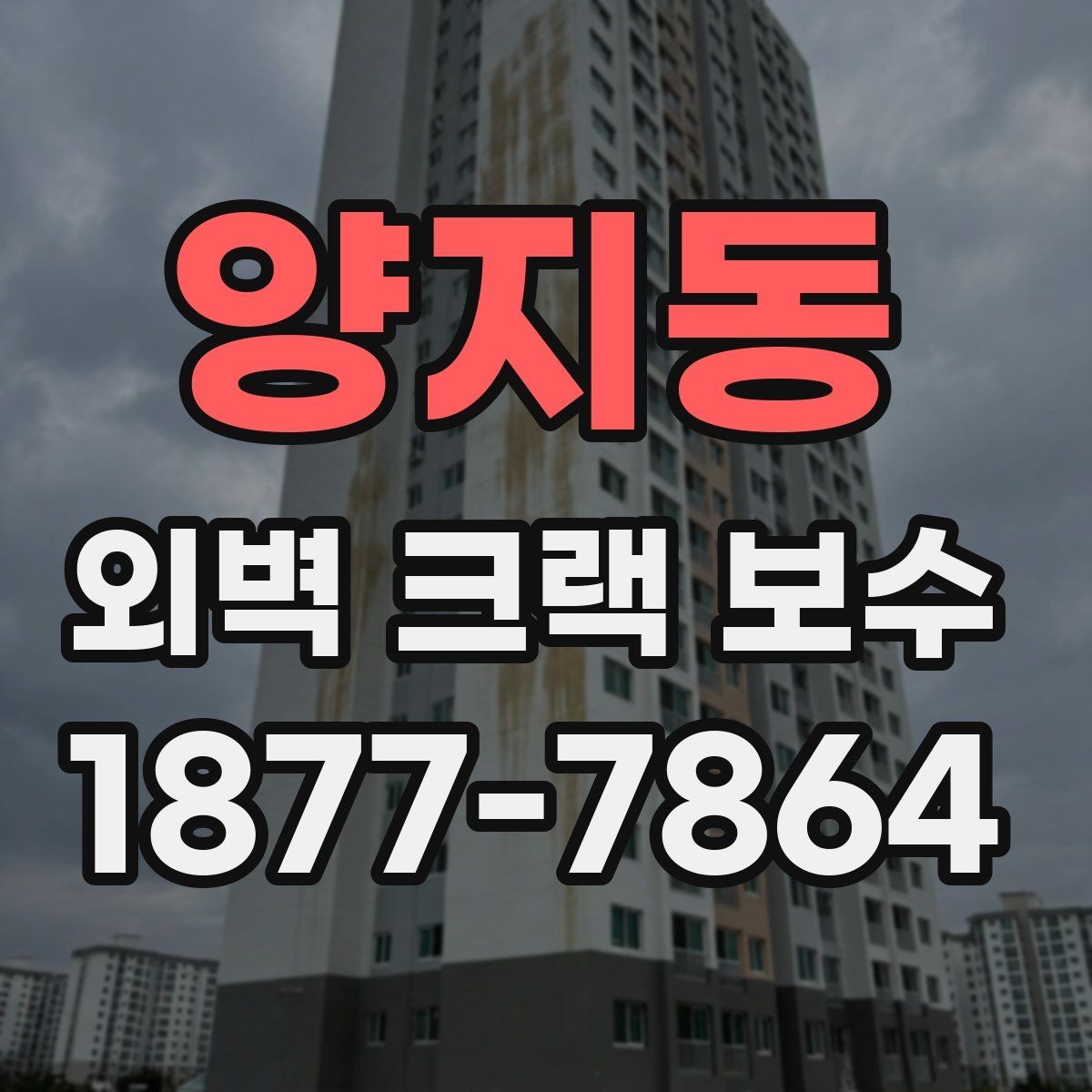 양지동 외벽 크랙 보수 작업 시 비계 설치가 필요한 경우