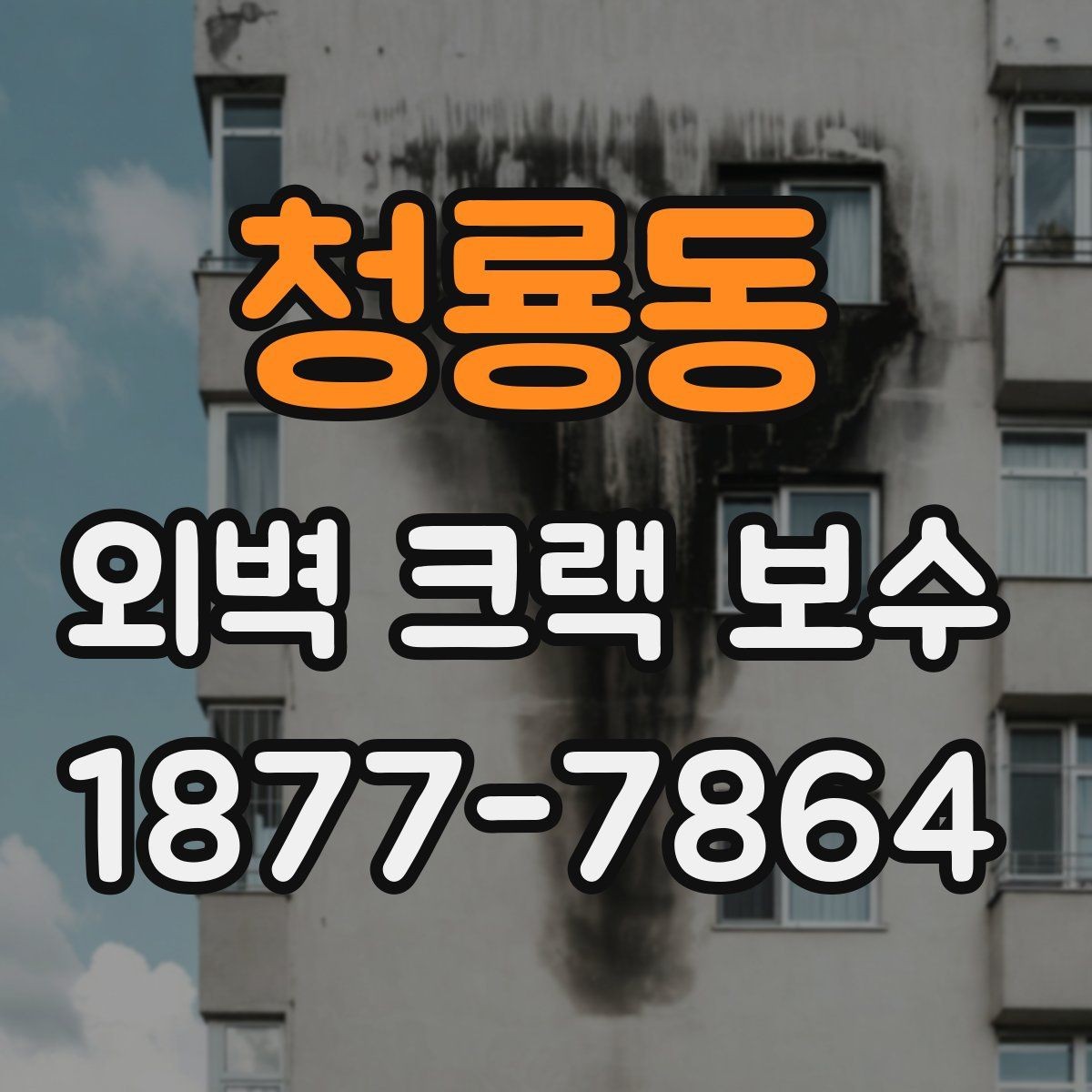청룡동 외벽 크랙 보수 시공 전 현장 조사 과정