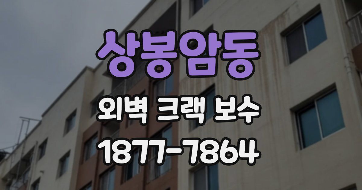상봉암동 외벽 크랙 보수