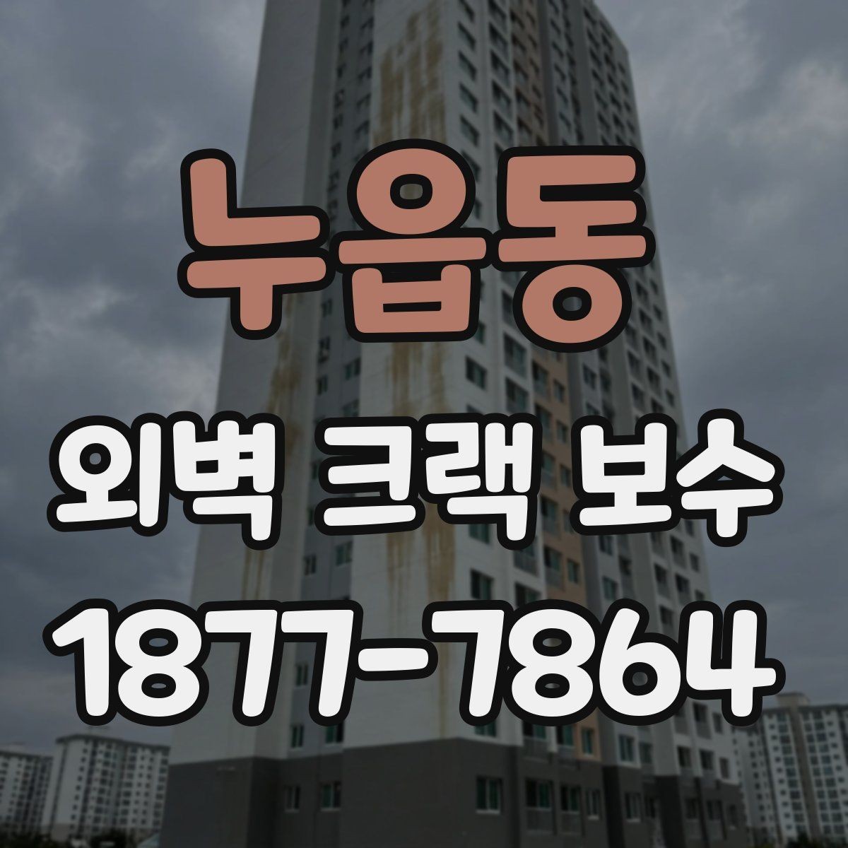 누읍동 외벽 크랙 보수 공사 전 입주민 안내가 필요한 상황