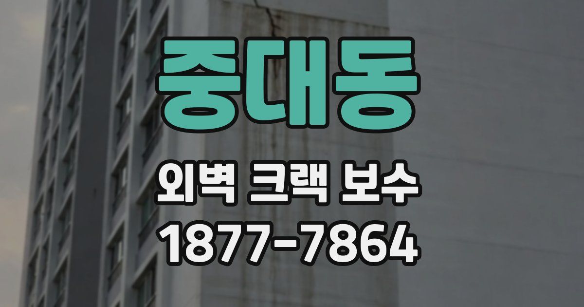 중대동 외벽 크랙 보수