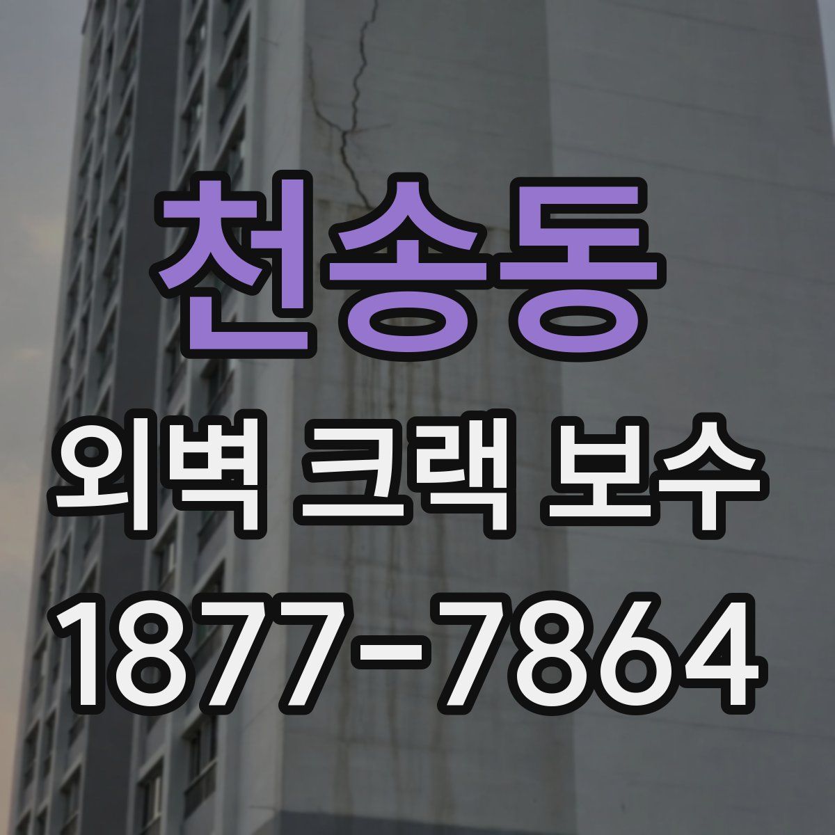 천송동 외벽 크랙 보수